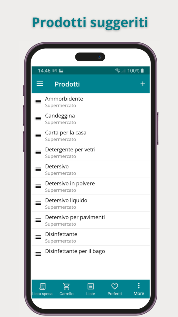 SimplyList - prodotti suggeriti